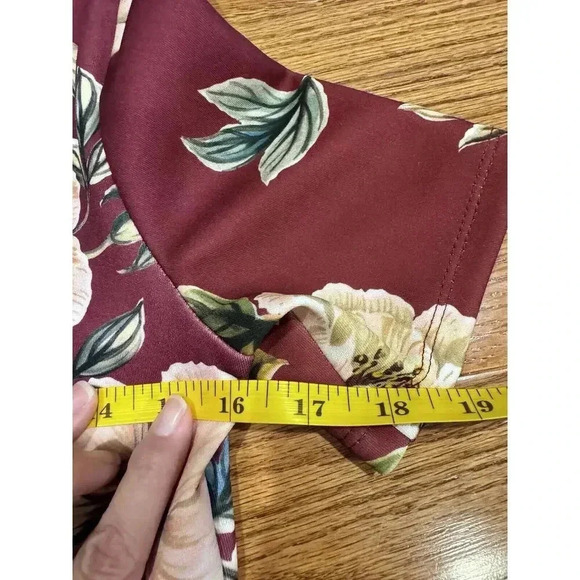 NWT ASOS Burgundy Southern Floral Career Dress Size‎ 2 Cottagecore Classic Fall - Picture 6 of 7
